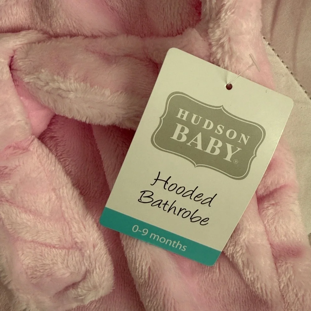 Pink Owl Kids bathrobe and blanket set 0-9months